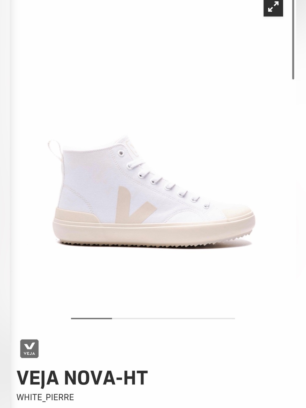 Veja High-Top Sneaker in White and Pierre